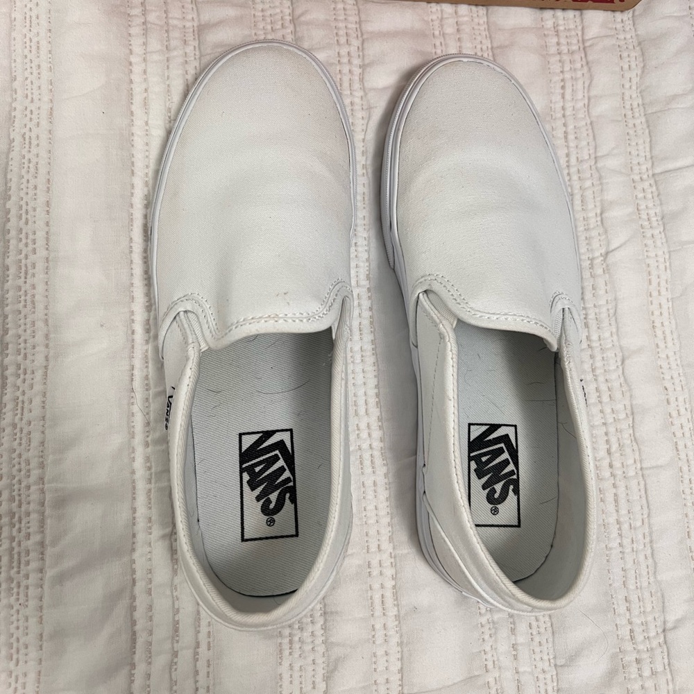 White Slip-on Vans
